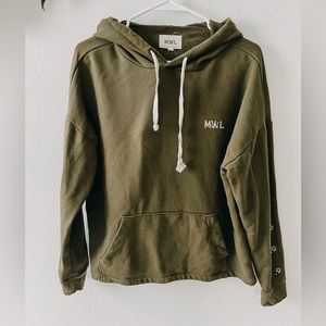 Green MWL Easygoing Hoodie Sweatshirt: Flower Embroidered Edition